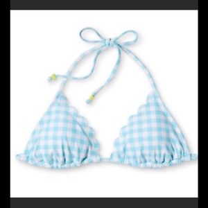 Stoney clover lane target X blue and white gingham string bikini top